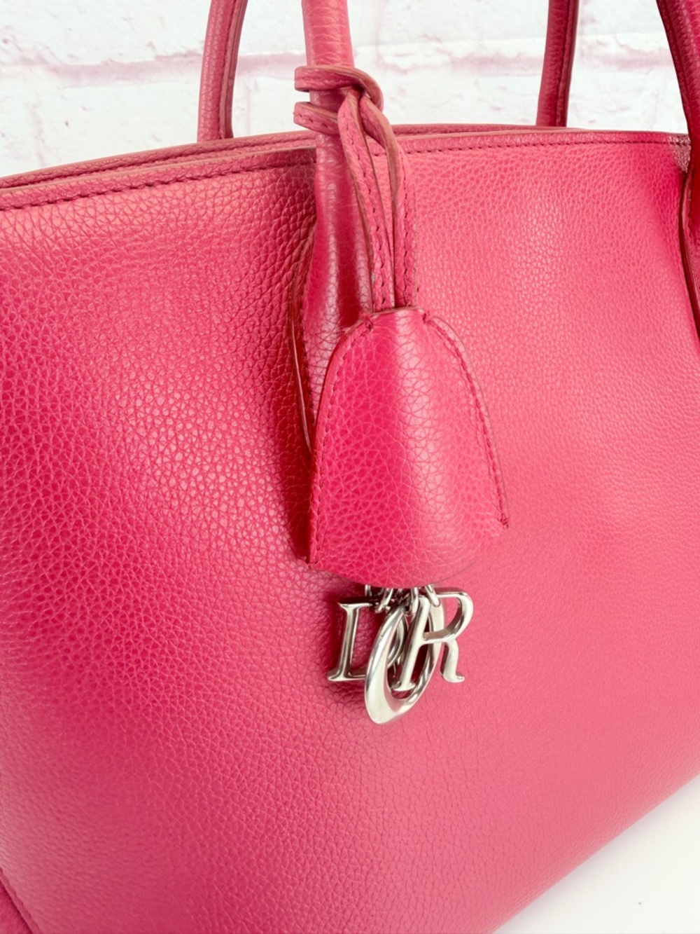 Christian Dior Open Bar Pink Leather Tote Handbag - Picture 3 of 15